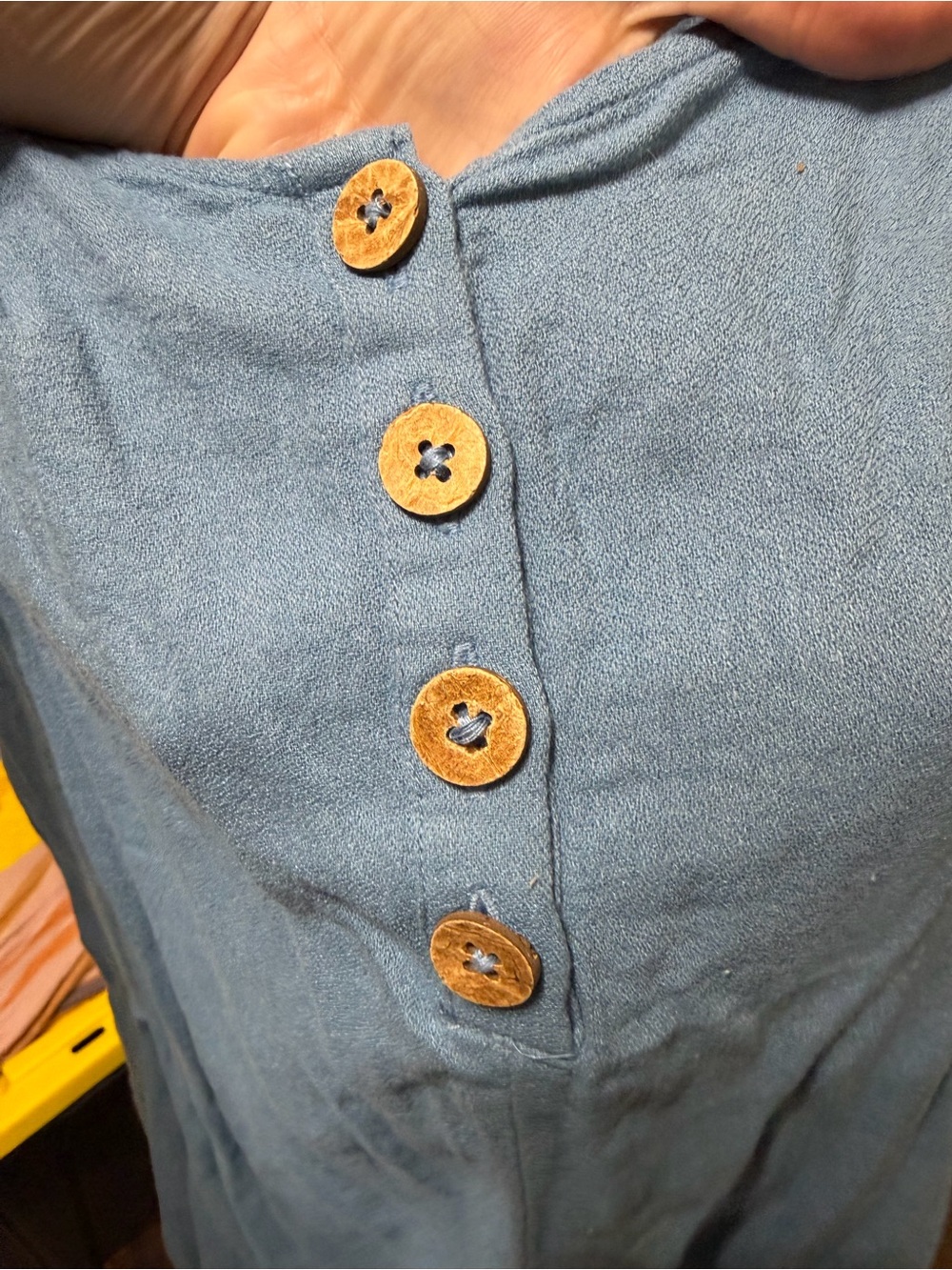 Roxy Blue Button-Front romper - Picture 2 of 5